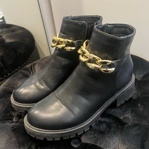 Booties with chain detail